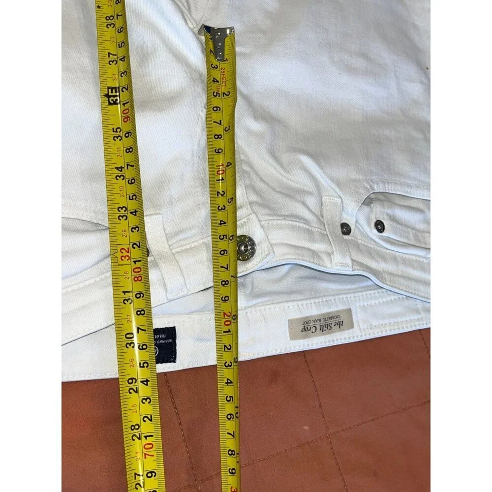 AG Adriano Goldschmied The Stilt Cigarette Jean Crop White Jeans Size 27 Womens